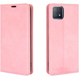 Mobigear Retro Slim OPPO A73 5G Hoesje Bookcase Portemonnee - Roze