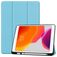 Mobigear Tri-Fold Gel iPad 7 (2019) Hoes TPU,Kunstleer Bookcase + Stylus Houder - Blauw