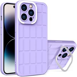Mobigear Cube iPhone 14 Pro Max Hoesje Hardcase Backcover met Standaard - Paars