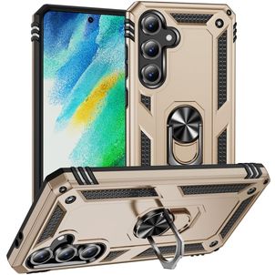 Mobigear Armor ring Samsung Galaxy S24 FE Hoesje Hardcase Backcover Shockproof met Ringhouder - Goud