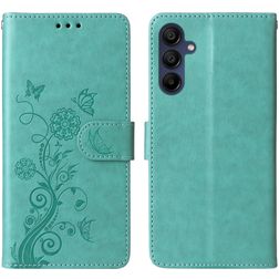 Mobigear Flowers Samsung Galaxy A16 Hoesje Bookcase Portemonnee - Groen