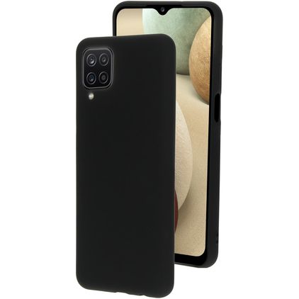 Mobiparts Samsung Galaxy A12 Siliconen Hoesje Backcover - Zwart