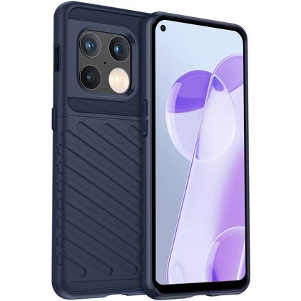 Mobigear Groove OnePlus 10 Pro Hoesje Flexibel TPU Backcover - Blauw