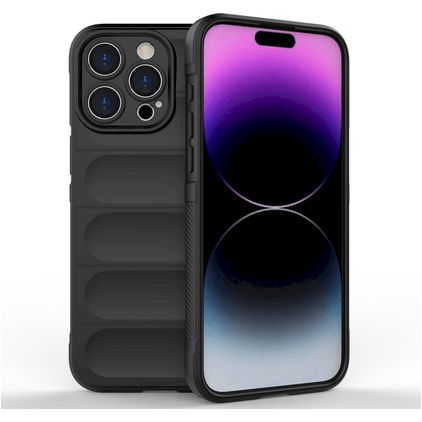 Mobigear Bumpy iPhone 15 Pro Max Hoesje Flexibel TPU Backcover - Zwart