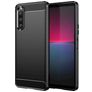 Mobigear Brushed Slim Sony Xperia 10 V Hoesje Flexibel TPU Backcover - Zwart
