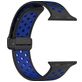 Mobigear Sport Plus Mag Siliconen Apple Watch Bandje Magneetsluiting - 42/41/40/38 mm - Zwart / Blauw