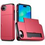 Mobigear Card iPhone 16e Hoesje Hardcase Backcover Shockproof met Pasjeshouder - Rood