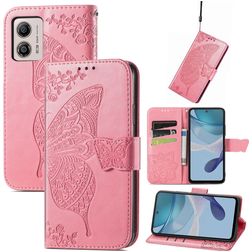 Mobigear Butterfly Motorola Moto E13 Hoesje Bookcase Portemonnee - Roze