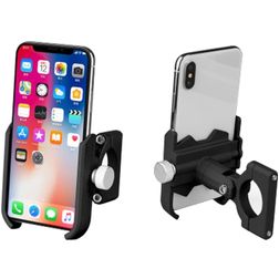 Mobigear AluGrip Telefoonhouder Fiets / Motor Fietsstuur Bevestiging Klem Universeel - Zwart