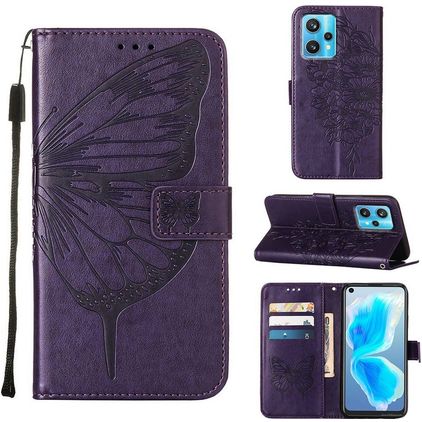 Mobigear Butterfly Realme 9 Pro Plus Hoesje Bookcase Portemonnee - Paars