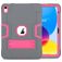 Mobigear ShieldStand iPad 10 (2022) Hoes Hard Kunststof,Siliconen Backcover + Standaard - Roze / Grijs