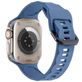 Mobigear Ripple Siliconen Apple Watch Bandje Gespsluiting - 49/46/45/44 mm - Blauw