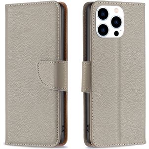Mobigear Excellent iPhone 16 Pro Max Hoesje Bookcase Portemonnee - Grijs