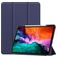Mobigear Tri-Fold Gel iPad Pro 12.9 Inch (2021) Hoes TPU,Kunstleer Bookcase + Stylus Houder - Donkerblauw