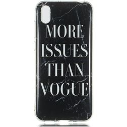 Mobigear Marble Huawei Y5 (2019) Hoesje Flexibel TPU Backcover - Zwart