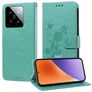 Mobigear Flowers Xiaomi 15 Hoesje Bookcase Portemonnee - Groen