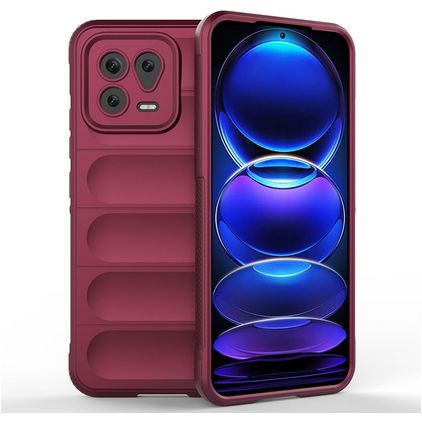 Mobigear Bumpy Xiaomi 13 Hoesje Flexibel TPU Backcover - Bordeaux Rood