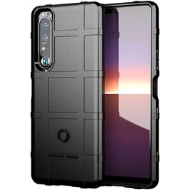 Mobigear Rugged Shield Sony Xperia 1 III Hoesje Flexibel TPU Backcover Shockproof - Zwart