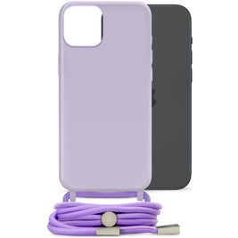 Mobilize Lanyard Gelly iPhone 15 Plus Flexibel TPU Hoesje met koord - Pastel Purple