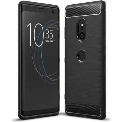 Mobigear Brushed Slim Sony Xperia XZ3 Hoesje Flexibel TPU Backcover - Zwart