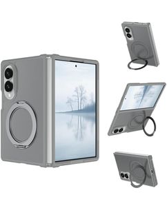 Mobigear 360 Rotating Ring Samsung Galaxy Z Fold 8 Ultra MagSafe Hoesje Hardcase Backcover met Ringhouder - Grijs