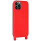 Mobigear Lanyard iPhone 14 Pro Max Siliconen Hoesje met koord - Rood
