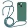 Mobigear Lanyard iPhone 15 Siliconen Hoesje met koord - Groen