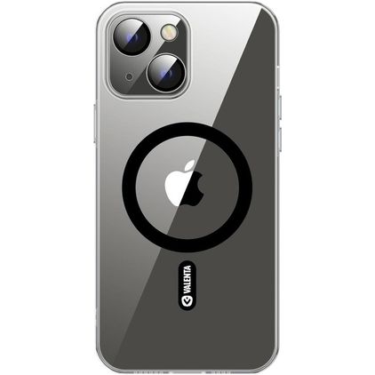 Valenta Doorzichtig iPhone 14 Plus MagSafe Hoesje Gehard Glas Backcover - Transparant