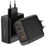 Mobilize Wall Charger 4 USB Power Delivery 140W - Zwart