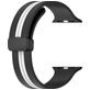 Mobigear Stripe Mag Siliconen Apple Watch Bandje Magneetsluiting - 42/41/40/38 mm - Zwart / Wit