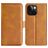 Mobigear Slim Magnet iPhone 15 Plus Hoesje Bookcase Portemonnee - Cognac