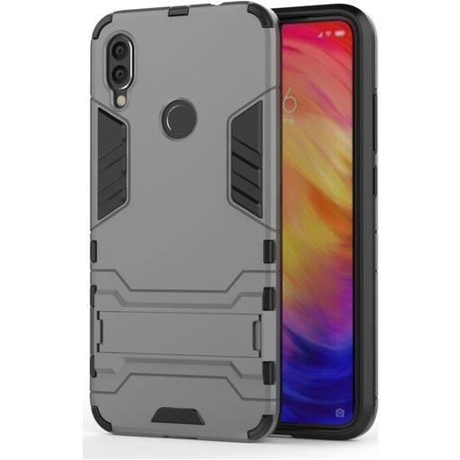 Mobigear Armor Stand Xiaomi Redmi Note 7 Hoesje Hardcase Backcover Shockproof met Standaard - Grijs