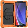 Mobigear SureGrip Xtreme Samsung Galaxy Tab A9 Plus (2023) Hoes Hard Kunststof,Siliconen Backcover + Schouderband + Standaard - Oranje