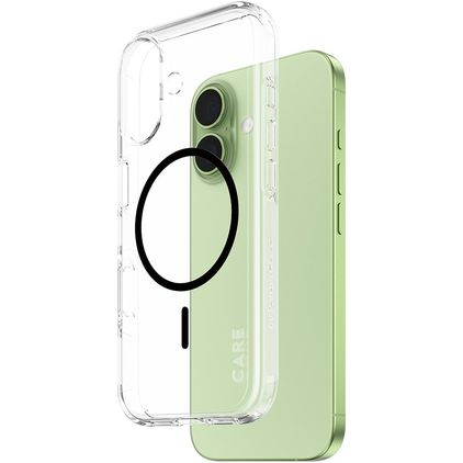 CARE by PanzerGlass Flagship iPhone 17 MagSafe Hoesje Hardcase Backcover - Transparant / Zwart