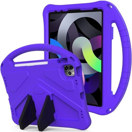 Mobigear AeroArmor iPad 11 (2025) Kinder Tablethoes met Handvat + Stylus Houder - Paars