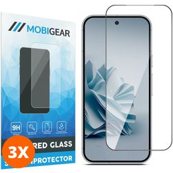 Mobigear Premium Google Pixel 9 Glazen Screenprotector - Case Friendly - Zwart (3-Pack)