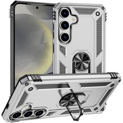 Mobigear Armor ring Samsung Galaxy S25 Hoesje Hardcase Backcover Shockproof met Ringhouder - Zilver