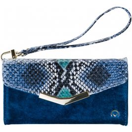 Mobilize Gelly Velvet iPhone X Hoesje Uitneembare 2in1 Clutch - Royal Blue Snake