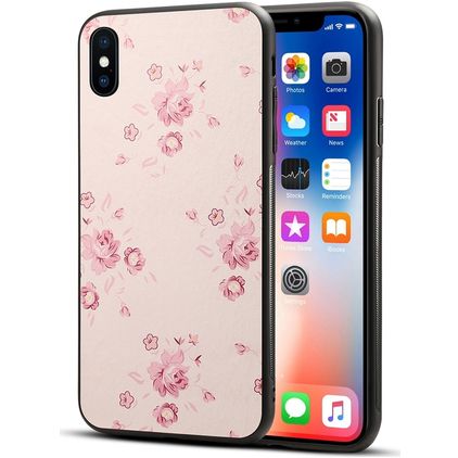 Mobigear Design iPhone XS Max Hoesje Flexibel TPU Backcover - Peach