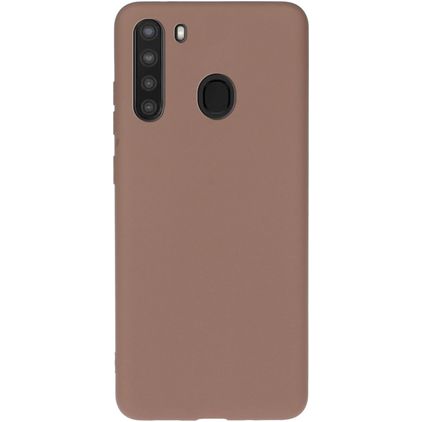 Mobigear Colors Samsung Galaxy A21 Hoesje Flexibel TPU Backcover - Bruin