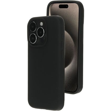 Mobiparts iPhone 15 Pro Siliconen MagSafe Hoesje Backcover - Zwart