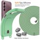 Mobigear Lanyard Card Samsung Galaxy S24 FE Siliconen Hoesje met koord en Pasjeshouder - Groen