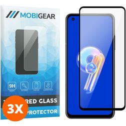 Mobigear Premium ASUS Zenfone 9 Glazen Screenprotector - Case Friendly - Zwart (3-Pack)