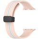 Mobigear Stripe Mag Siliconen Apple Watch Bandje Magneetsluiting - 42/41/40/38 mm - Wit / Roze