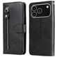 Mobigear Zipper iPhone 17 Pro Hoesje Bookcase Portemonnee - Zwart