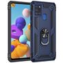 Mobigear Armor Ring Samsung Galaxy A21s Hoesje Hardcase Backcover Shockproof met Ringhouder - Blauw