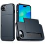 Mobigear Card iPhone 17e Hoesje Hardcase Backcover Shockproof met Pasjeshouder - Blauw