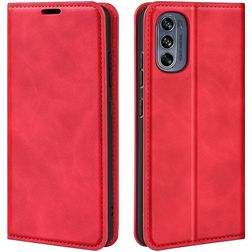 Mobigear Retro Slim Motorola Moto G62 Hoesje Bookcase Portemonnee - Rood