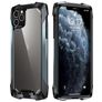 Mobigear Metal Tough iPhone 12 Pro Max Hoesje Hardcase Backcover Shockproof - Transparant / Marineblauw