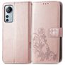 Mobigear Clover Xiaomi 12 Lite Hoesje Bookcase Portemonnee - Roségoud